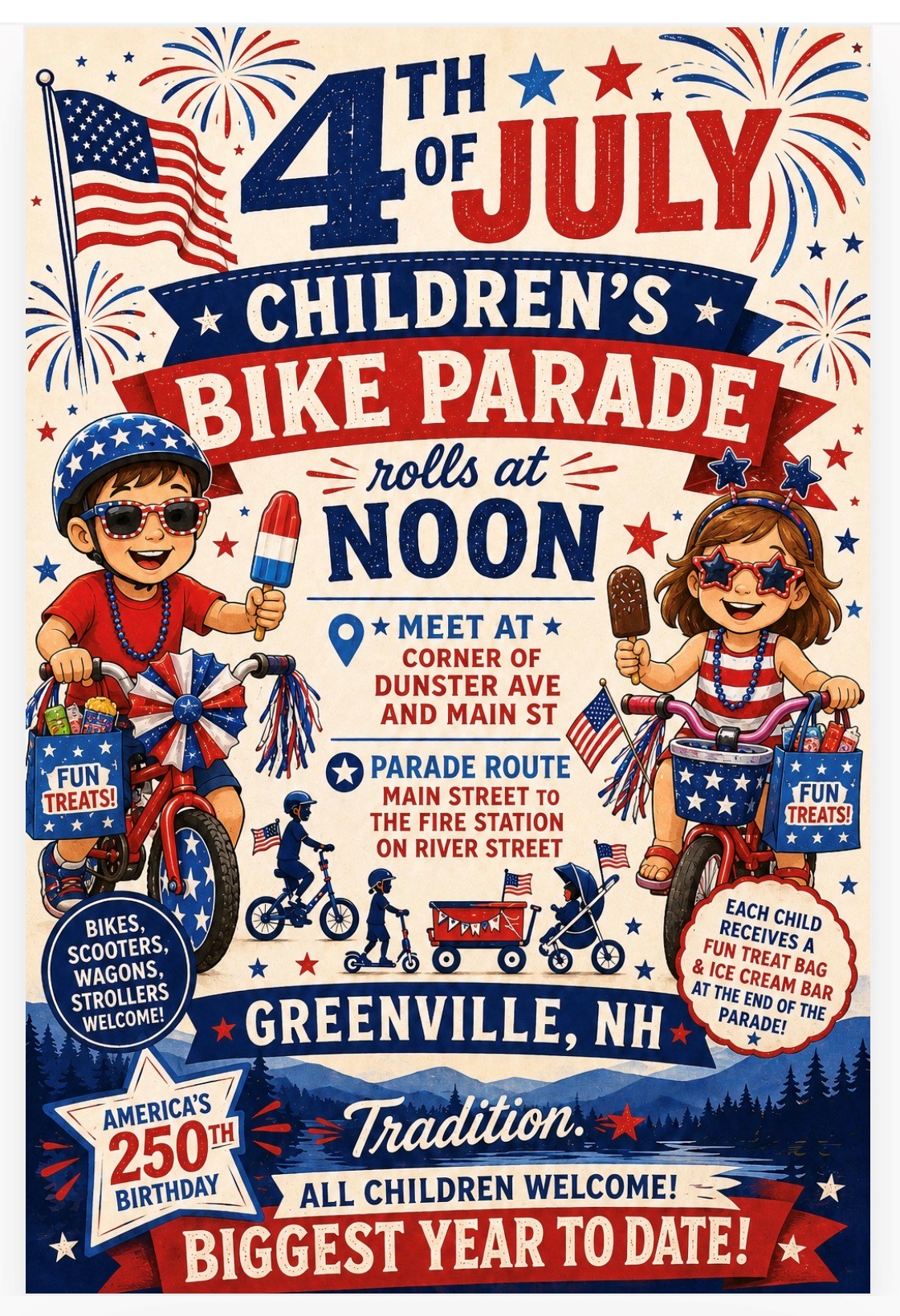 Children's Bike Parade July 4 at NOON 