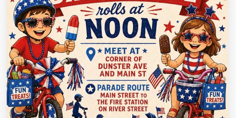 Children's Bike Parade July 4 at NOON 